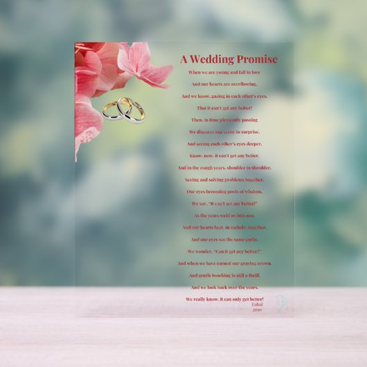 Eine Hochzeit Acrylschild (Neutral)