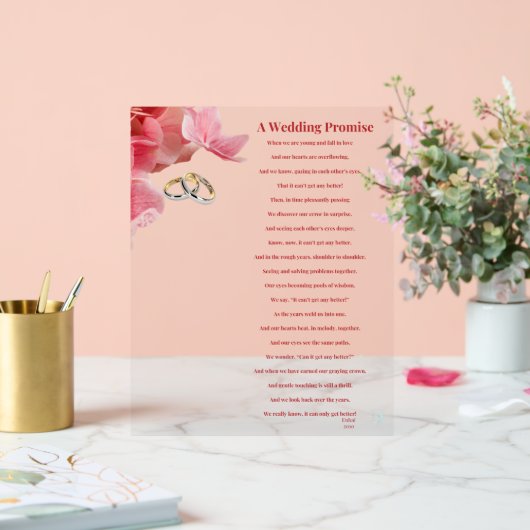 Eine Hochzeit Acrylschild (Hochzeit)