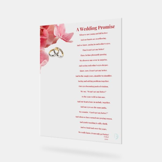 Eine Hochzeit Acrylschild (Winkel)