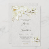 Eine Hochzeit am Nachmittag in Magnolien Einladung (Vorne/Hinten)