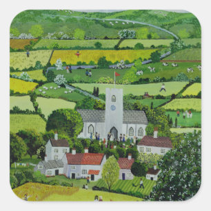 Eine Hochzeit in einem Land Quadratischer Aufkleber