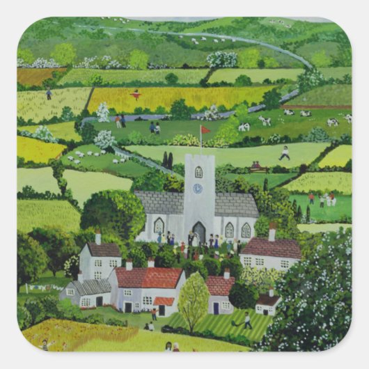 Eine Hochzeit in einem Land Quadratischer Aufkleber (Vorderseite)