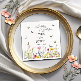 Eine Hochzeit von Schmetterlingen-Wildblumen Serviette