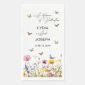 Eine Hochzeit von Schmetterlingen-Wildblumen Serviette (Vorderseite)