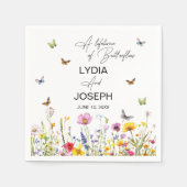 Eine Hochzeit von Schmetterlingen-Wildblumen Serviette (Vorderseite)