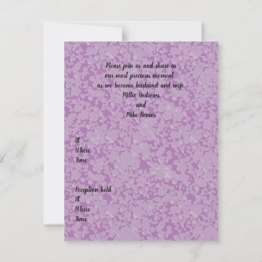 Eine Hochzeitkarte (Rückseite)