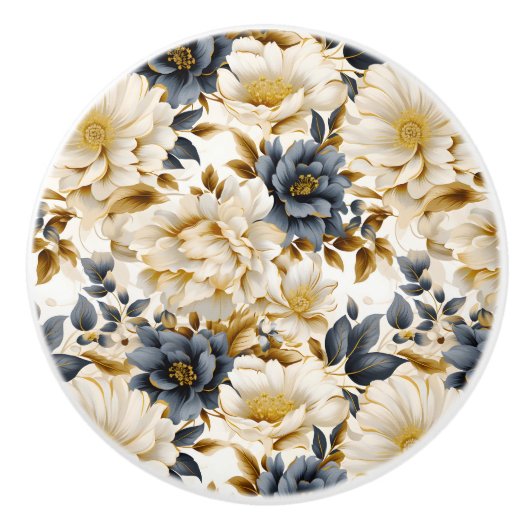 Eine Hochzeitsblumenserie Design 5 Keramikknauf (Vorderseite)