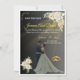 Eine Hochzeitseinladung mit einem einfachen, aber  Einladung