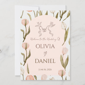 Eine Hochzeitseinladung mit einer träumerischen, r