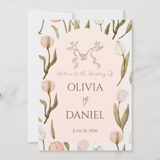 Eine Hochzeitseinladung mit einer träumerischen, r (Vorderseite)