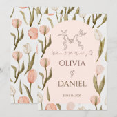 Eine Hochzeitseinladung mit einer träumerischen, r (Vorne/Hinten)