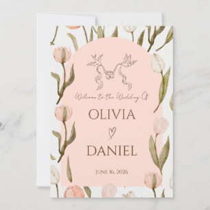 Eine Hochzeitseinladung mit einer träumerischen, r