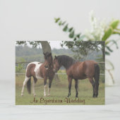 Eine Hochzeitsreise für Pferdeliebhaber Einladung (Stehend Vorderseite)