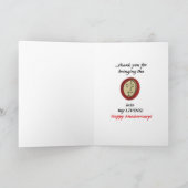 Eine Hochzeitstagkarte mit einer Sondermeldung Karte (Innenseite)