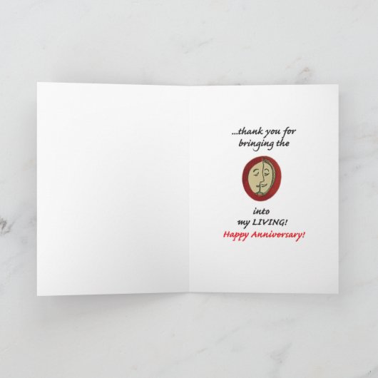 Eine Hochzeitstagkarte mit einer Sondermeldung Karte (Innenseite)