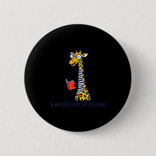 Eine höhere Ebene des Lesens lustiger Giraffe Büch Button