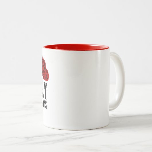 Eine Holly Dolly Weihnachtskaffee-Tasse Zweifarbige Tasse (VorderseiteRechts)