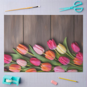 Eine Holz- und Tulpen-Serien-Design #6 Seidenpapier