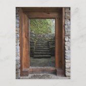 Eine Holztür im Museum trongsa Postkarte (Vorderseite)