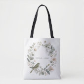 eine hübsche Blume und ein kleiner Vogel Tasche (Vorderseite)