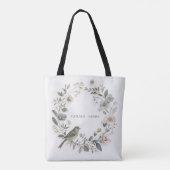 eine hübsche Blume und ein kleiner Vogel Tasche (Rückseite)