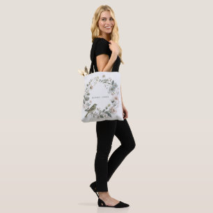 eine hübsche Blume und ein kleiner Vogel Tasche