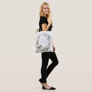 eine hübsche Blume und ein kleiner Vogel Tasche