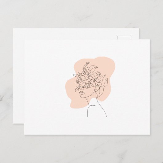 Eine hübsche, Bohemisch inspiriert Lady auf einer Postkarte (Vorne/Hinten)