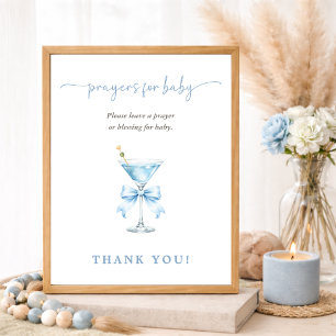Eine hübsche einfache Schleife Baby Shower Gebete  Poster