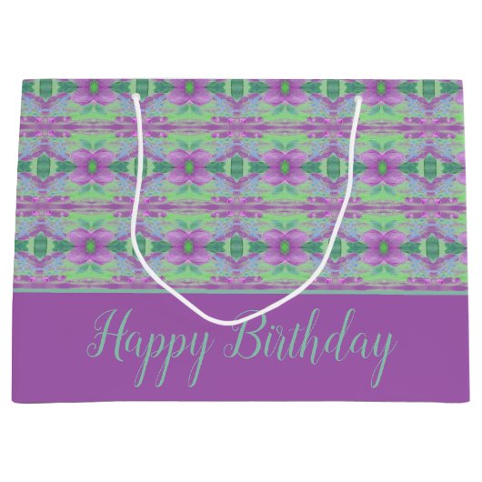 Eine Hübsche große Lila Blume Gemusterte Geschenkt Große Geschenktüte (Vorderseite)