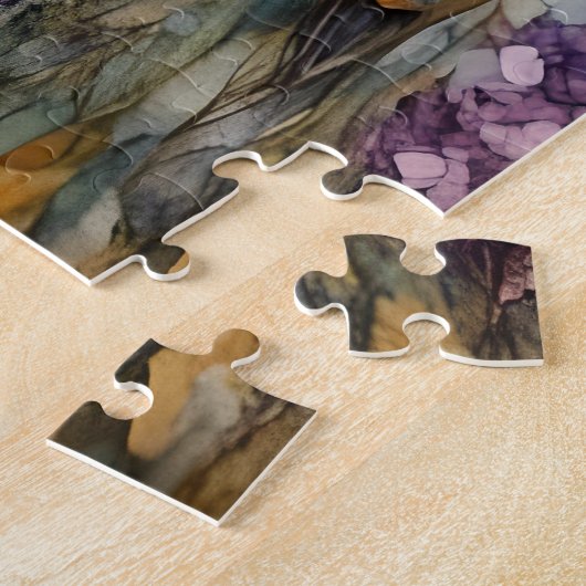 Eine hübsche Ingwerkatze auf einem Lavendelfeld Puzzle (Seite)