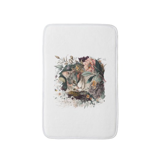 Eine hübsche Katze MIT Rose für Katzenjunges Liebe Badematte (Vorderseite Vertikal)