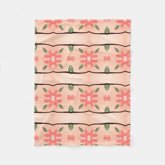 Eine Hübsche Korallenblütendruckerei Fleecedecke (Vorderseite)