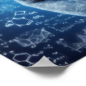 Eine humanoide Hand, die auf einem Datenblatt über Poster (Ecke)