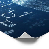 Eine humanoide Hand, die auf einem Datenblatt über Poster (Ecke)