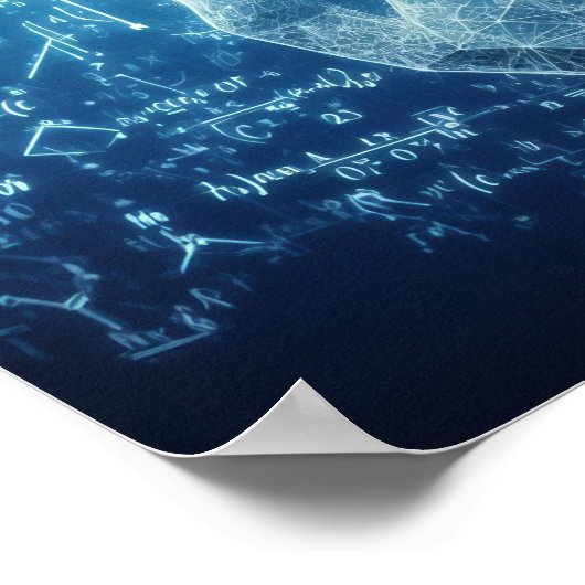 Eine humanoide Interaktion mit einem Datenblatt Poster (Ecke)