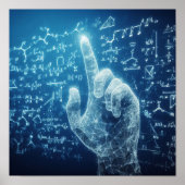 Eine humanoide Interaktion mit einem Datenblatt Poster (Vorne)