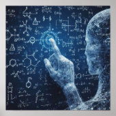 Eine humanoide Interaktion mit einem Datenboard Poster (Vorne)