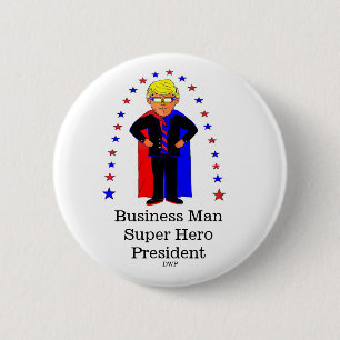 Eine humorvolle Ähnlichkeit des Präsidenten Trump. Button