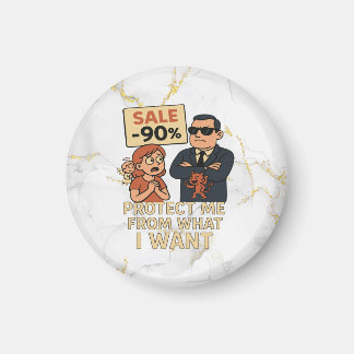 Eine humorvolle Grafik im Cartoon-Stil Magnet