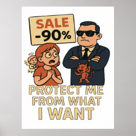 Eine humorvolle Grafik im Cartoon-Stil Poster