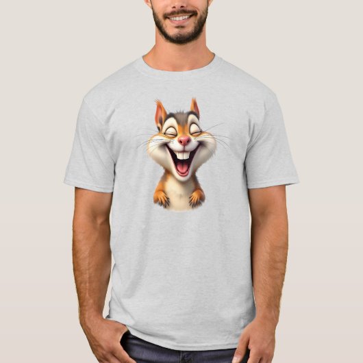 Eine humorvolle Karikatur eines Eichhörnchens. T-Shirt (Vorderseite)