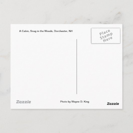 Eine Hütte im Gebirge: Thoreau Postkarte (Rückseite)