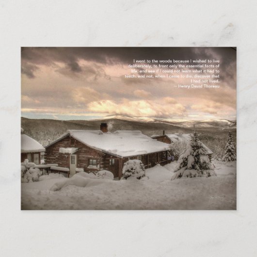 Eine Hütte im Gebirge: Thoreau Postkarte (Vorderseite)