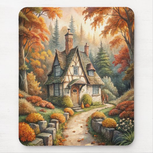 Eine Hütte im Herbst Mousepad (Vorne)