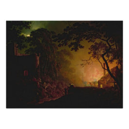 Eine Hütte in der Nacht, Joseph Wright von Derby Fotodruck