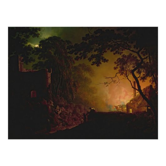 Eine Hütte in der Nacht, Joseph Wright von Derby Fotodruck (Vorne)