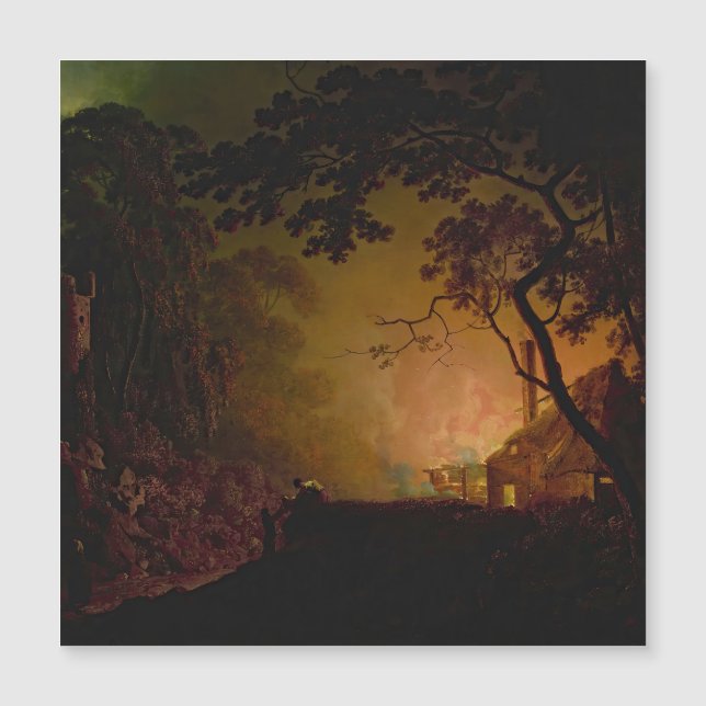 Eine Hütte in der Nacht, Joseph Wright von Derby Magnetkarte (Vorderseite)