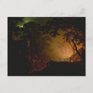 Eine Hütte in der Nacht, Joseph Wright von Derby Postkarte