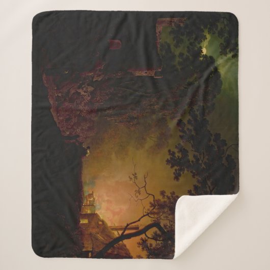 Eine Hütte in der Nacht, Joseph Wright von Derby Sherpadecke (Vorderseite)